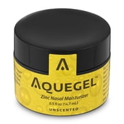 Aquegel Nasal Moisturizer + Zinc, 12-Hour Nasal Moisture Relief, Water Based Nose Gel, Nasal Moisturizer for Oxygen Therapy, Dry Nose, Nasal Dryness, Nosebleeds, Cannula. Zinc Cold & Flu Therapy