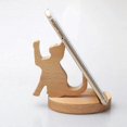 thumbnail image 4 of Adorable Wooden Cat Phone Stand for Smartphones - Stylish Desk Organizer and Decorative Holder, 4 of 5
