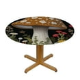 thumbnail image 3 of JEUXUS  Mushrooms and Flowers Round Tablecloth Waterproof Tablecover for Outdoor Patio Party Picnic Wedding Indoor Kitchen Dinner Tabletop Decoration, 3 of 7