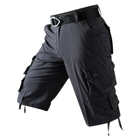 Youmylove Lightweight Mens Shorts Men's Cargo Shorts Knee-Length Pocket Large Size Pants Outdoor Cargo Pants Hiking Work Short