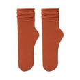 thumbnail image 3 of DQRPSEETB Women's Summer Autumn Thin Ice Socks Solid Simple Ice Silk Socks Mid Tube Socks Women's Socks,Black Ankle Socks Orange, 3 of 3