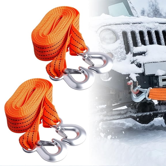 Tow Straps Heavy Duty with Hooks, 2026 New Heavy Duty Reinforced, Towing Vehicles in Roadside Emergency,Durable Vehicle Recovery Strap Auto Accessories Recovery Strap(2pc- LI)