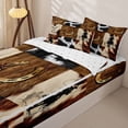 thumbnail image 3 of Homewish Rustic Cowhide Print Zipper Twin Comforter Sets with Fitted Sheet and 2 Pillowcases,Western Cowboy Texas Stars Zipper Bedding Set For Men Adults,Reversible,4 Pieces, 3 of 7