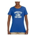 thumbnail image 2 of Wild Bobby, I Would Flex But I Like This Shirt, Gym/Workout, Women Graphic Tee, Royal, Small, 2 of 4