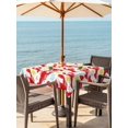 thumbnail image 3 of Outdoor Tablecloth with Umbrella Hole for Patio/Picnic/Party/Camping, Red Lobsters Coastal Waterproof Table Cloth Square Cover Washable, Lemon Summer Leaves Nautical (60"x 60"), 3 of 9