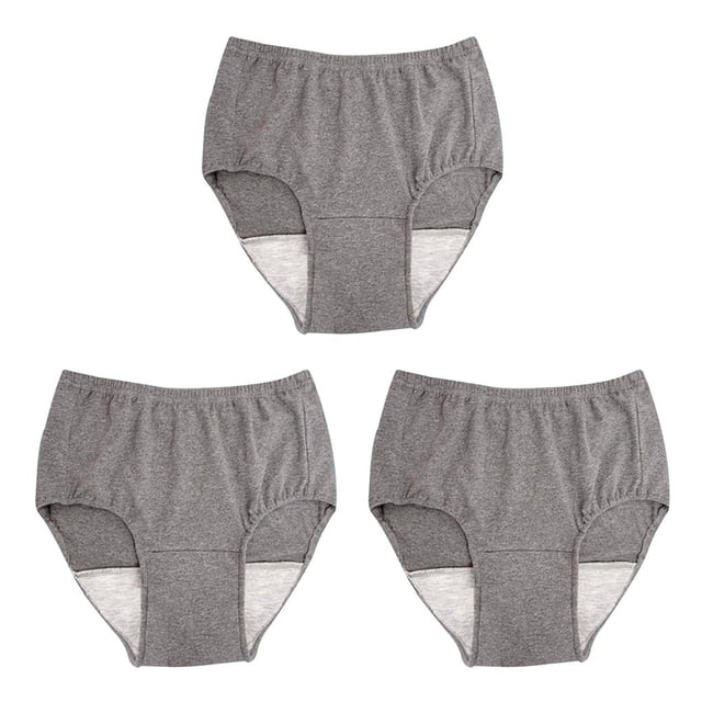braveheart Breathable and Reliable Reusable Mens Underwear for Incontinence Washable Briefs Pant 100CC Light Grey L 3Set