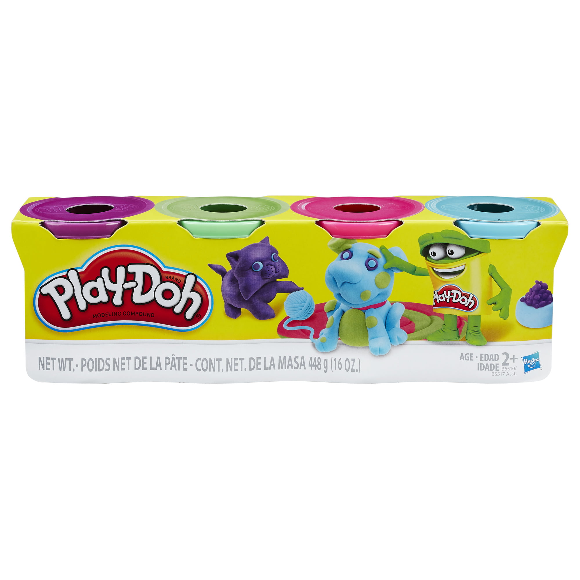 Play-Doh Play dough Glow in Dark glo 4 pack Green Pink Yellow Blue  Halloween NEW