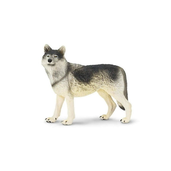 Safari Ltd. Gray Wolf Figurine - Realistic 4.8" Figure - Educational Toy for Boys, Girls, & Kids Ages 3 