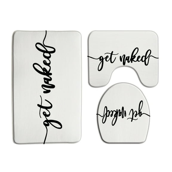 Get Naked Shower Curtain And Rugs Mat Set For Bathroom Waterproof Bath Curtains Decoration Accessories Anti-Mold Bathtub Screen Rug Set of 3