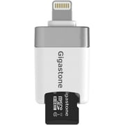 Gigastone iPhone Flash Drive w/ a 16GB card, MicroSD Card Reader, Lightning for iPhone and iPad, App for iOS, 4K Video Player Drone GoPro Camera, Backup Photos and Videos from Social Media