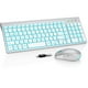 thumbnail image 1 of Combo inalámbrico de teclado y ratón SABLUTE retroiluminado plateado, 1 of 7