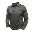 thumbnail image 3 of CUSTG Men T-Shirts Long Sleeve Shirt With Zipper Pocket Athletic Performance Pullover Tops For Sports And Casual Wear Soft O-Neck Tee, 3 of 7