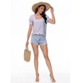 thumbnail image 6 of Womens Summer Tops Casual Square Neck Short Sleeve T Shirts, 6 of 6