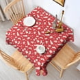thumbnail image 2 of Red Christmas Pattern Square Tablecloth,Waterproof Square Table Cover,Wipeable Spillproof Washable Table Cover for Home Kitchen Party Decor 42"X42"(107x107cm), 2 of 6