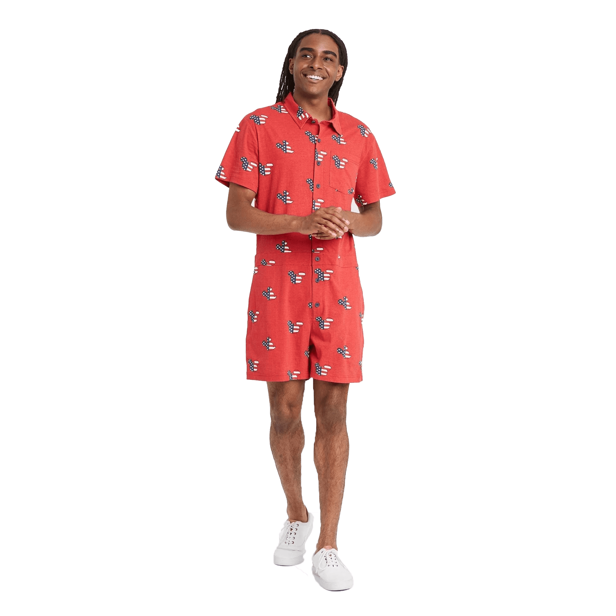 Men's Disney Americana Pajama Romper - (Red, Medium) - Walmart.com