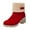 Red, variant on Mostsola Cozy Snow Boots for Women Stacked Heel Winter Mid Calf Boots Furry Lined Short Booties