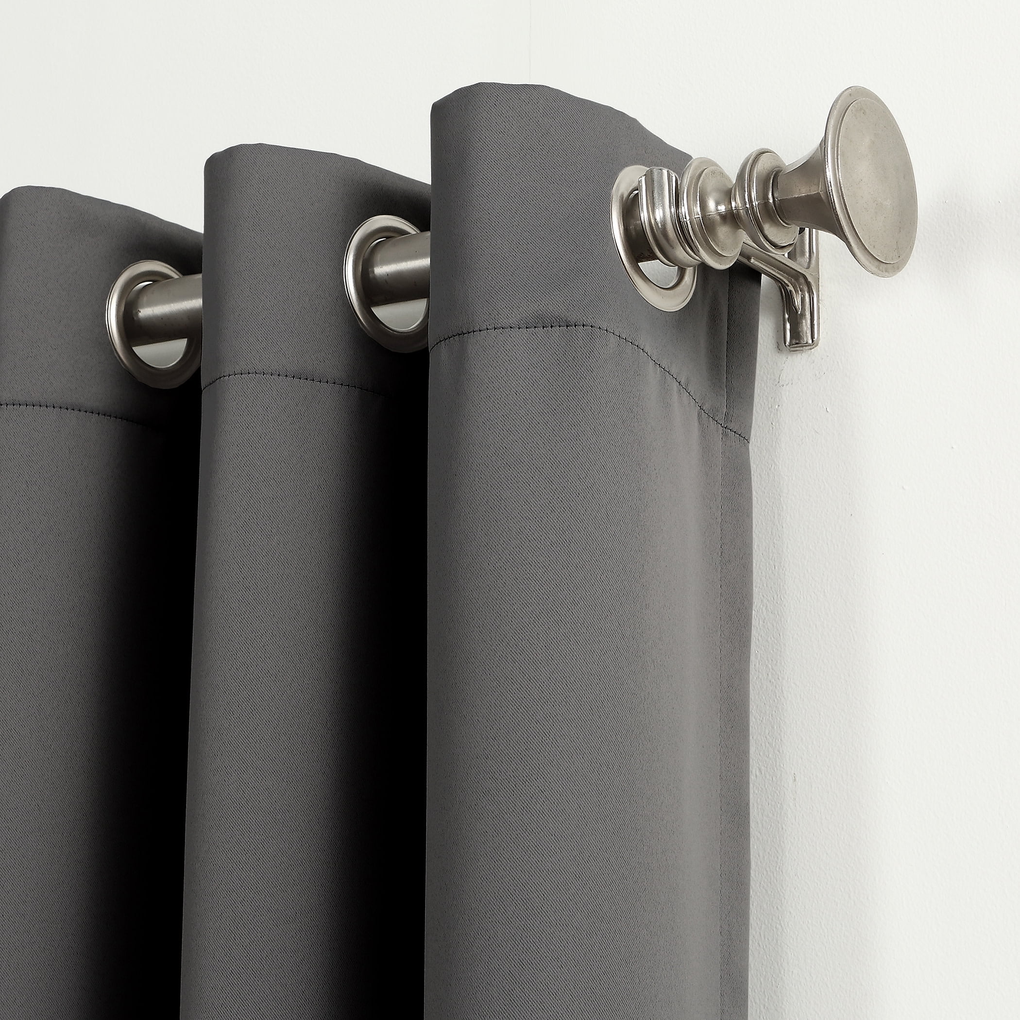 Sun Zero Nolan 1-Piece Energy Saving Blackout Grommet Curtain Panel, 54"x95", Charcoal