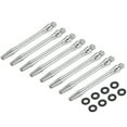 thumbnail image 1 of Uxcell 8Pcs Ejes de Dardos de Aluminio con Rosca 2BA, Accesorios de Reemplazo con Anillos de Goma para Punta de Acero, Plateado, 45mm, 1 of 5