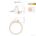 thumbnail image 5 of Angara Freshwater Cultured Pearl Wave Shank Ring in 14K Rose Gold for Women | June Birthstone Jewelry for Her, 5 of 8