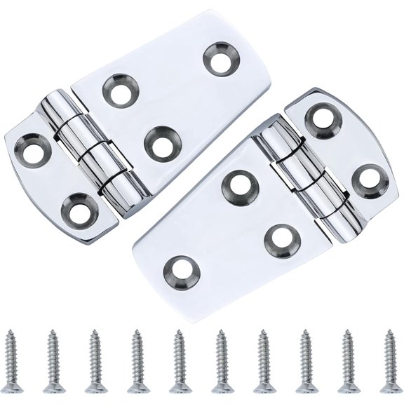 ABCISI Boat Hatch Hinge, 316 Stainless Steel Cabinet Door Casting Hinges Marine Grade Hardware with Screws(3''x1.5'') for Boat,RVs(2PCS)