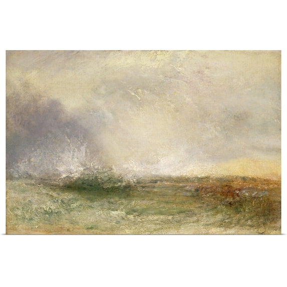 Great BIG Canvas | Rolled Joseph Mallord William Turner Poster Print entitled Stormy Sea Breaking on a Shore, 1840-5