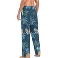 thumbnail image 6 of FREEAMG Men's Pajama Pants with Pockets Sleepwear Lounge Pants Stretch Casual Tropical Exotic Pineapple Palms Leaves, 6 of 7