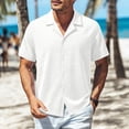 thumbnail image 2 of MaFYtyTPR Short Sleeved Shirts for Men Casual Solid Color Button V-Neck Breathable Blouse Men's Summer T-shirts A-White XXXL, 2 of 6
