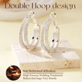 thumbnail image 6 of YEUOYEA Silver Plated Cubic Zirconia Hoop Earrings for Women, Double Row Inside Out,25/30/40mm, 6 of 7