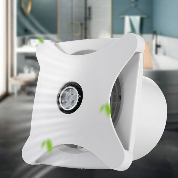 Modern White Exhaust Fan, 6-inch Ventilation Fan, Exhaust Fan with Light Exhaust Fan with LED Light IP34 Protection Grade