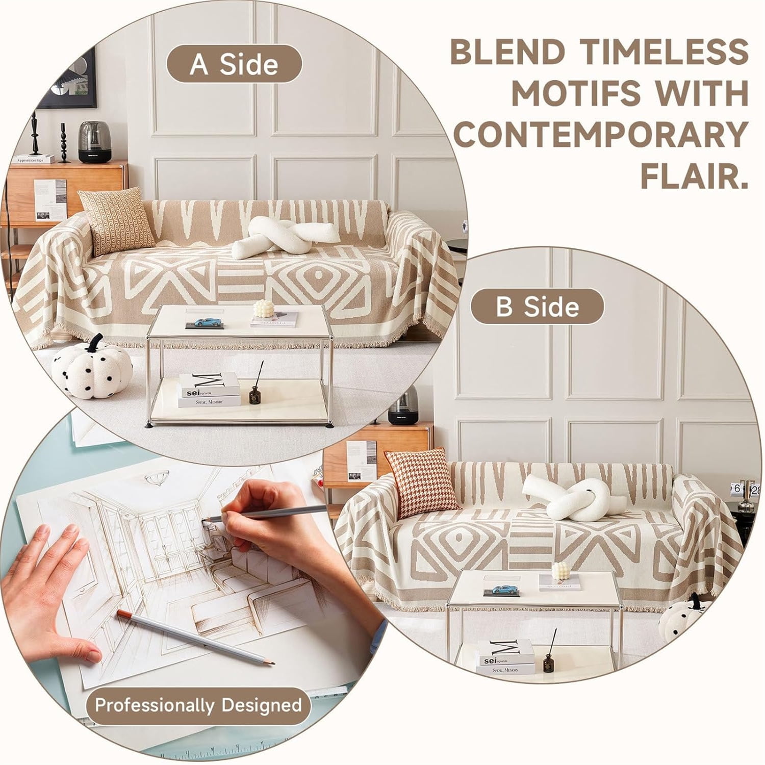 Couch Cover Sofa Covers, Khaki Couch Covers for Sectional Sofa Washable Breathable Love Seat Couch Covers for 2 Cushion Couch Living Room Furniture Protector, 71''x118''