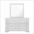thumbnail image 3 of Dressers | Contemporary White Shaker Dresser with Crystal Hardware & Textured Drawers | Solid Wood+MDF | White, 3 of 5
