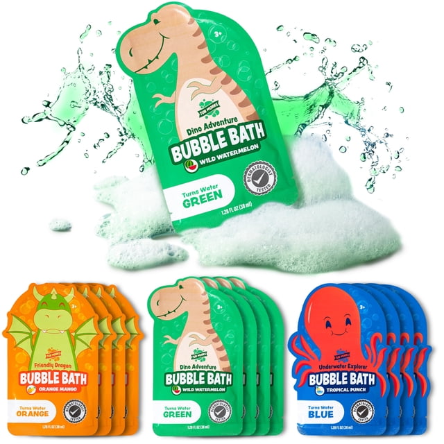 Bubble Bath Tub Works Magical Kids, paquete de 12 unidades, agua colorida