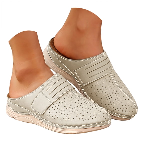 YLYL Orthopedic Clogs for Women Open Back Closed Toe Slip on Comfortable Casual Summer Mules Shoes