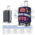 thumbnail image 6 of Kdxio Happy Mardi Gras Pattern Luggage Cover for Travel,Elastic and Durable,Fits 18-32 Inch,Anti-Scratch Suitcase Protector, 6 of 9