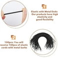 thumbnail image 4 of 100Pcs Black Elastic Barbed Cord with Metal Ends Elastic Cord with Barbs Elastic Barbed Cord Stretch Loop Band with Metal Barbs Fastener for Notebook Party Hat Mask 9.25inch, 4 of 6