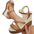 thumbnail image 7 of Womens Comfortable Sandals Oofos Shoes Women Women's Fashionable Casual Versatile Hollow Spring And Summer Comfortable Thick-Soled Sandals Brown, 7 of 7