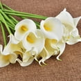 thumbnail image 3 of WORGEOUS 20 Pcs White Artificial Bouquet Real Flowers Decorative Home Office Wedding Floral Arrangement 7.5x5.5x34.5cm, 3 of 8
