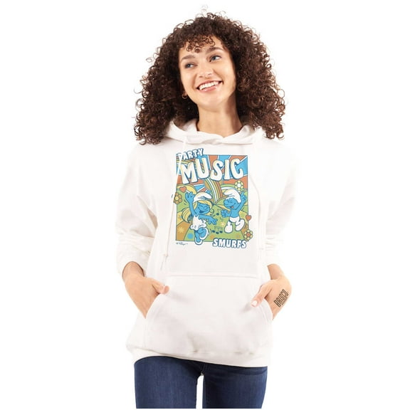 The Smurfs Cartoon Party Music Hoodie Sweatshirt Women Brisco Brands S