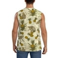 thumbnail image 4 of Lsque Monkeys and Pinealpples Print Men's Cotton Blend Sleeveless Muscle Shirts (S-3XL)- Moisture Wicking, Odor Protection, UPF 30+,X-Large, 4 of 8