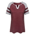 thumbnail image 2 of Mittory Women's Summer V Neck Raglan Short Sleeve Shirts Casual Blouses Baseball Tshirts Top, 2 of 6
