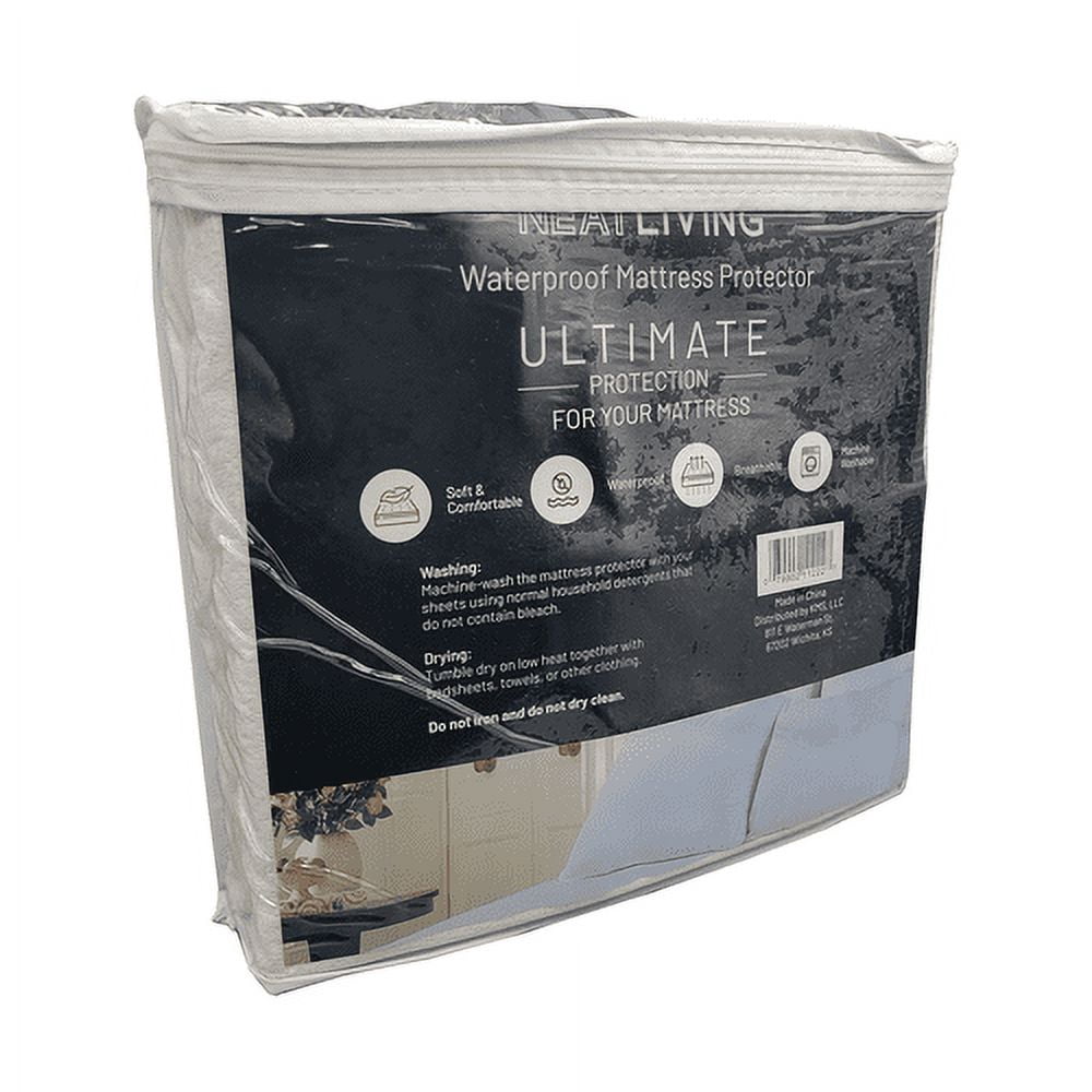 Neat-Living Cotton Terry Waterproof Mattress Protector, Twin