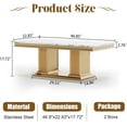 thumbnail image 4 of 3-Piece Modern Coffee Table Set, Faux Marble Coffee Table, End Table and Console Table, Gold Mirrored Stainless Steel Base for Living Room, Home Office, 4 of 6