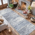 thumbnail image 4 of Washable 12ft Hallway Runner Rug: Non-slip 2'6x12 Kitchen Rugs Low-pile Entryway Rug Abstract Soft Bedroom Floor Mat Farmhouse Carpet For Bathroom Living Room Dining Room(2'6x12 Blue/ivory), 4 of 8