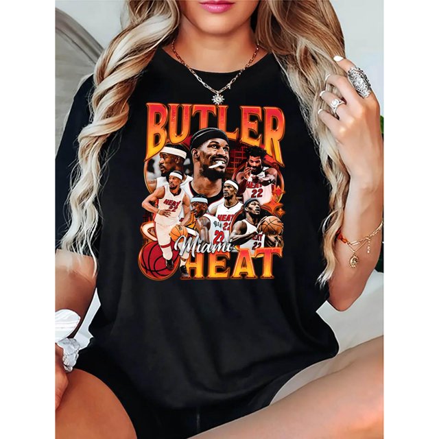 Camiseta De Verano Para Mujer, Moda Informal, Ropa Cómoda, Camisetas De Manga Corta MWomen'S Casual Basketball Player Portrait Graphic T-Shirt, Polyester Knit Fabric, Crew Neck, Medium Stretch, All