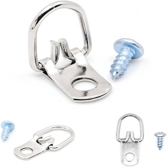 LAMIRO D Ring Picture Hangers with Screws - 100 Pack - Bulk D Rings