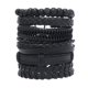 thumbnail image 1 of Xiao Hua Pulsera de cuero tejida multicapa, hecha a mano, estilo vintage, K007, 6 piezas/juego, 1 of 5
