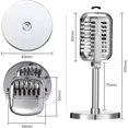 thumbnail image 2 of Lsupdaol 2 Pack Retro Microphone Props Model Vintage Stage Table Decor Plastic Fake Microphone Antique Decor Stand Costume Prop for Party Toy(Bright Silver,Classic), 2 of 12