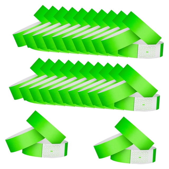 100 pulseras de identificación para el hospital. Verde fluorescente