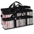 thumbnail image 1 of Made Easy Kit CD Media Storage Bag Case - Clear See Though PVC Organizer With Triple-Stitched Handles and Dividers - Stackable, S, 1 of 6