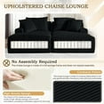 thumbnail image 3 of AENKYO Compressible Double Chaise Lounge Sectional Couch - Fluffy Upholstered 2-Seater Loveseat for Living Room, Bedroom, No Assembly Required, Black, 3 of 9
